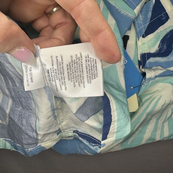 NWT O’Neill Shirt Button Up Men’s 2XL Blue Short Sleeve Eco Floral Hawaiian - Picture 7 of 11